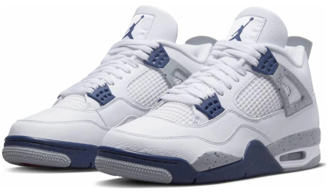 Air Jordan 4 Retro “Midnight Navy” – White / Midnight Navy / Grey