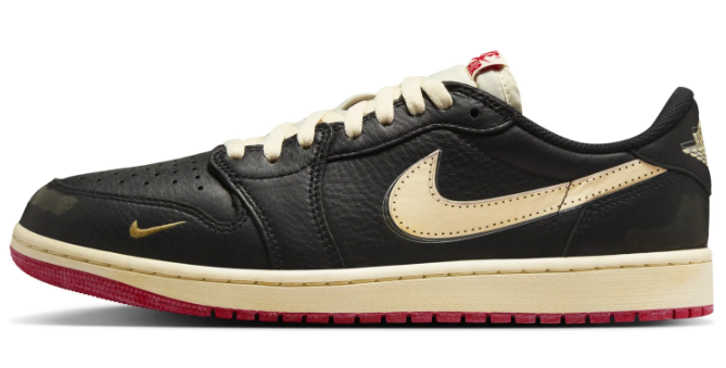 Nigel Sylvester x Air Jordan 1 Retro Low OG “Nitro” – Black / Cream / Red