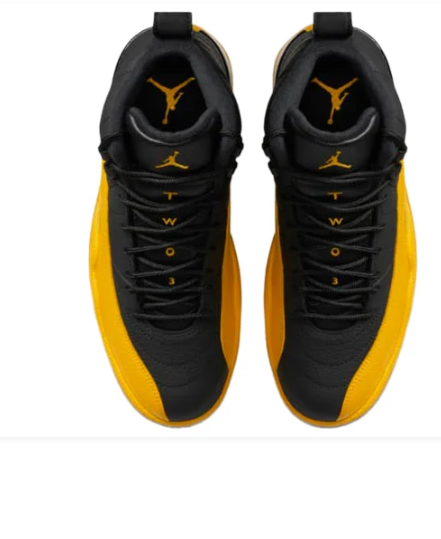 Air Jordan 12 Retro "University Gold" Sneakers - Black / University Gold