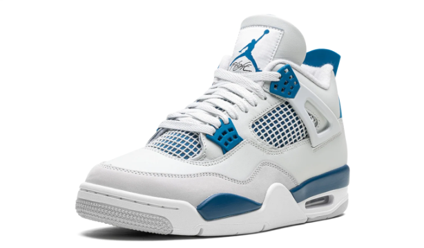 Air Jordan 4 Retro “Military Blue” 2024 – White / Blue / Neutral Grey