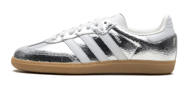 adidas Women's Samba OG Sneakers – Cracked Metallic Silver