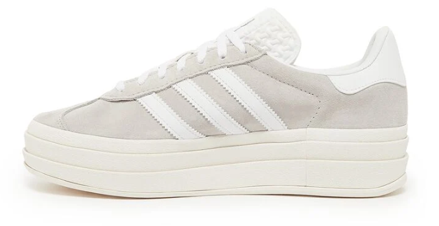 adidas Gazelle Bold Women’s “Grey White” Platform Sneakers – Light Grey / White / Cream