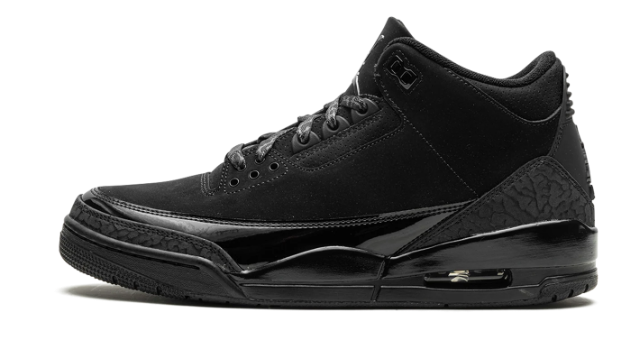 Air Jordan 3 Retro “Black Cat” (2025) – Black / Dark Grey