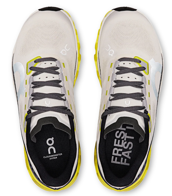 On Cloudmonster Hyper Running Shoes – Off-White/Neon Yellow