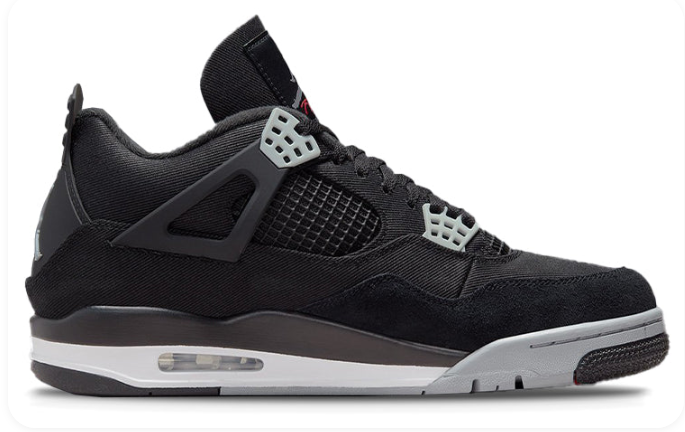 Air Jordan 4 Retro SE “Black Canvas” – Black / Light Steel Grey