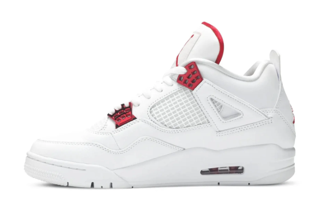 Air Jordan 4 Retro "Red Metallic" Sneakers - White / University Red
