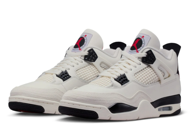 Air Jordan 4 Retro Men's Sneakers - White / Black / Gray