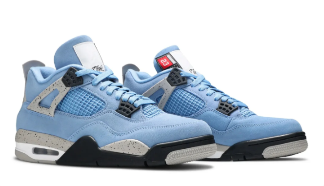 Air Jordan 4 Retro "University Blue" Sneakers - Blue / Cement Grey / Black