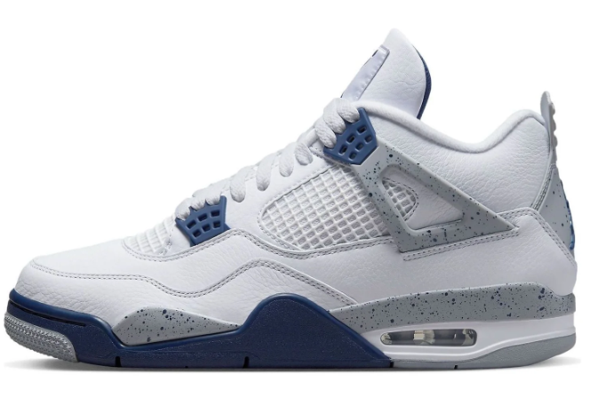 Air Jordan 4 Retro “Midnight Navy” – White / Midnight Navy / Grey