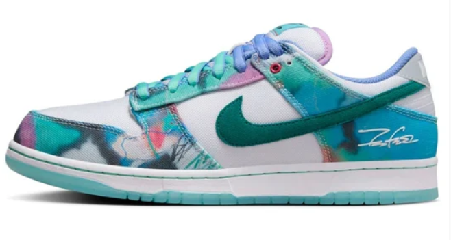 Futura Laboratories x Nike SB Dunk Low "Bleached Aqua" Sneakers