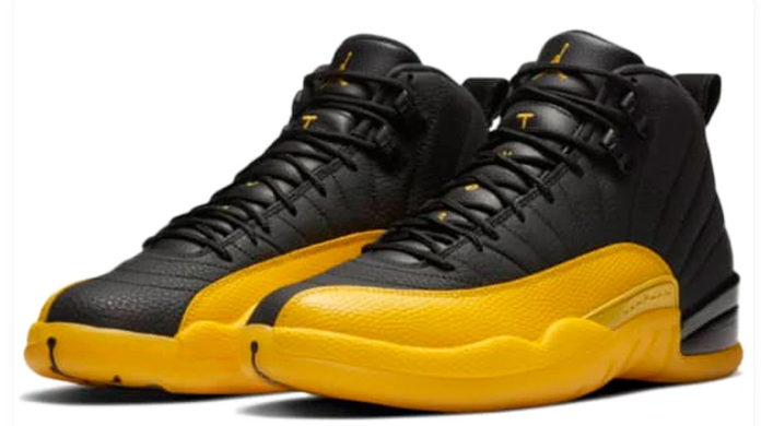 Air Jordan 12 Retro "University Gold" Sneakers - Black / University Gold