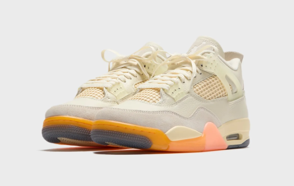 Air Jordan 4 Retro Women's Sneakers - Coconut Milk / Metallic Gold