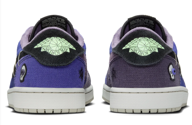Zion Williamson x Air Jordan 1 Low OG "Voodoo Alternate" Sneakers - Purple / Blue / Black