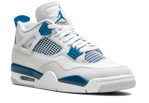 Air Jordan 4 Retro “Military Blue” 2024 – White / Blue / Neutral Grey