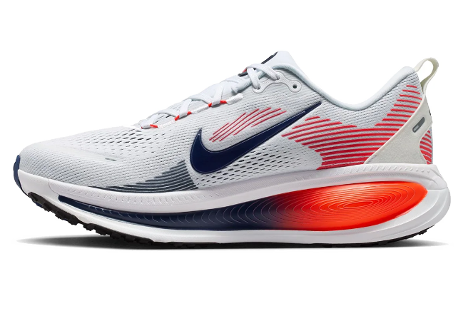 Nike Vomero 18 Running Shoes – White / Navy / Orange-Red