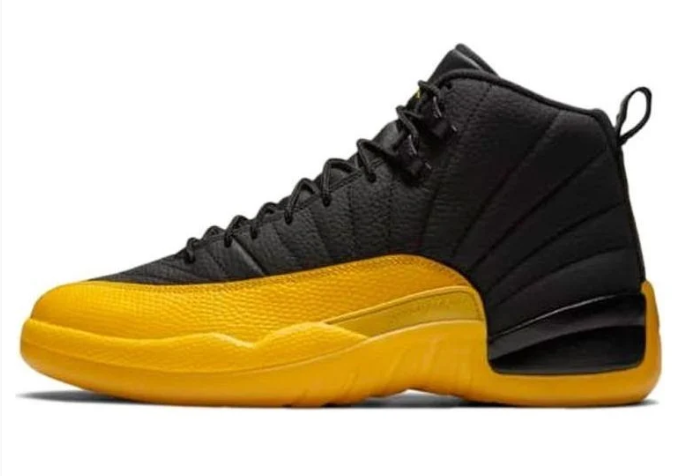 Air Jordan 12 Retro "University Gold" Sneakers - Black / University Gold