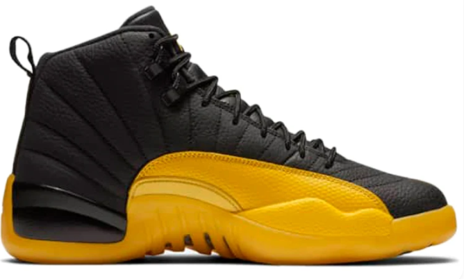 Air Jordan 12 Retro "University Gold" Sneakers - Black / University Gold