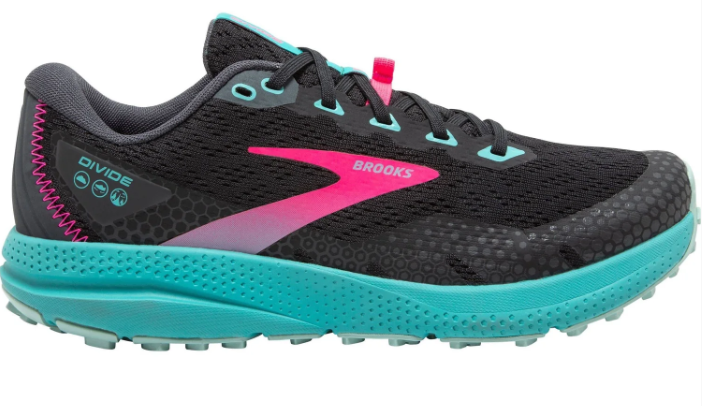 Brooks Divide 3 Women's Trail Running Shoes - Black / Turquoise / Pink