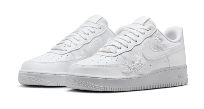 Nike Air Force 1 ’07 Women’s – White with Tonal Floral Details