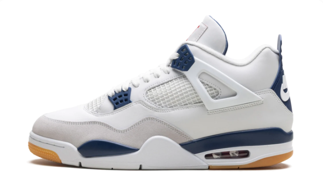 Nike SB x Air Jordan 4 “Navy” – White / Navy / Grey
