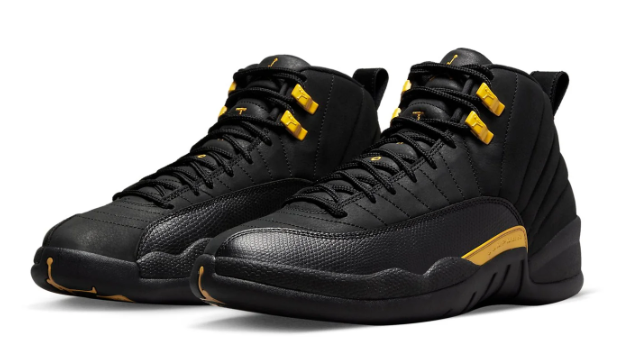 Air Jordan 12 Retro "Black Taxi" Sneakers - Black / Yellow