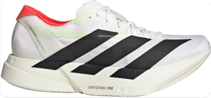 adidas Adizero Adios Pro 4 Men’s Running Shoes – White / Black / Coral Red