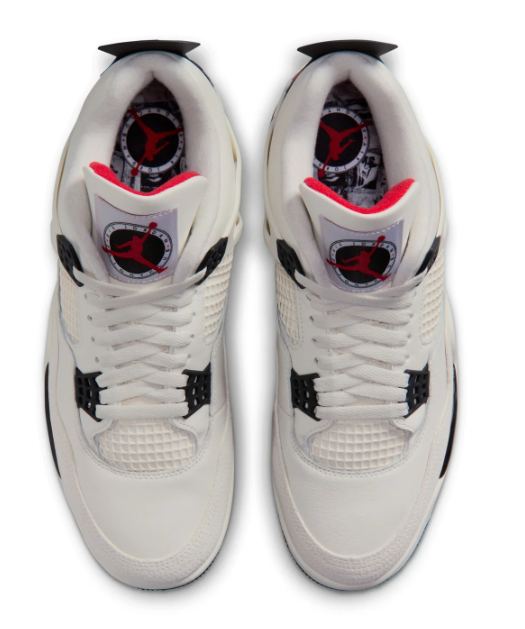 Air Jordan 4 Retro Men's Sneakers - White / Black / Gray