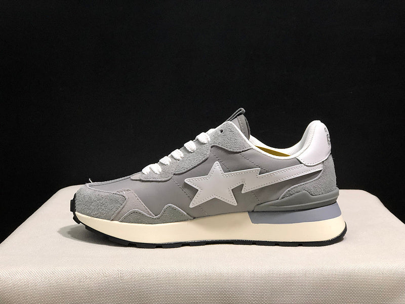 BAPE STA Retro Runner Sneakers - Grey & White