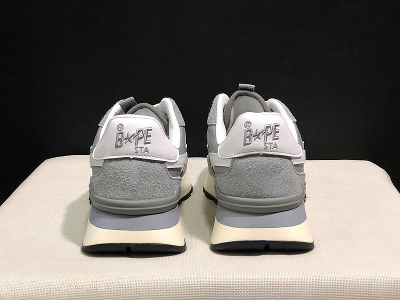 BAPE STA Retro Runner Sneakers - Grey & White