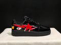 BAPE STA Glossy Shark Low-Top Sneakers - Black & Red