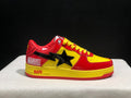 BAPE STA Glossy Low-Top Sneakers - Red, Yellow & Black