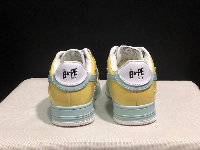 BAPE STA Colorblock Low-Top Sneakers - Yellow, Mint & Black
