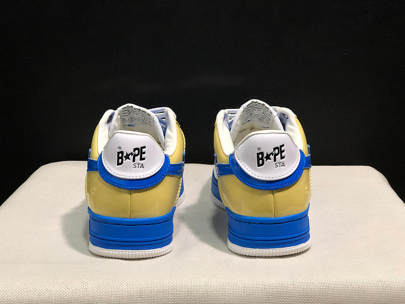 BAPE STA Colorblock Low-Top Sneakers - Yellow, Blue & White