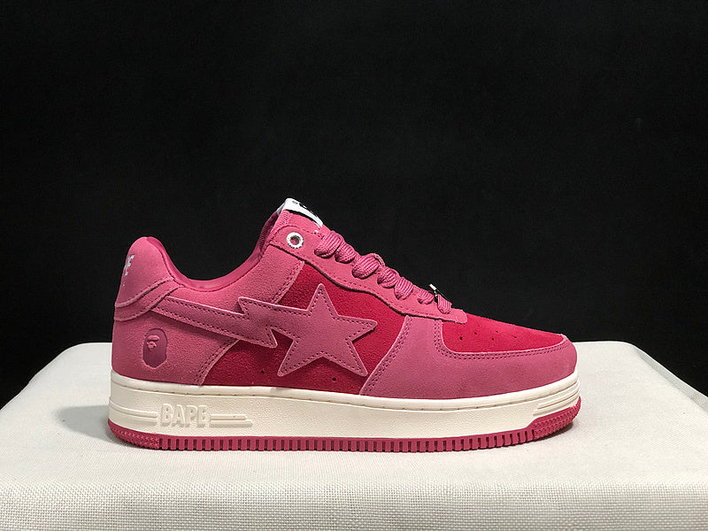 BAPE STA Two-Tone Low-Top Sneakers - Rose Pink & Raspberry