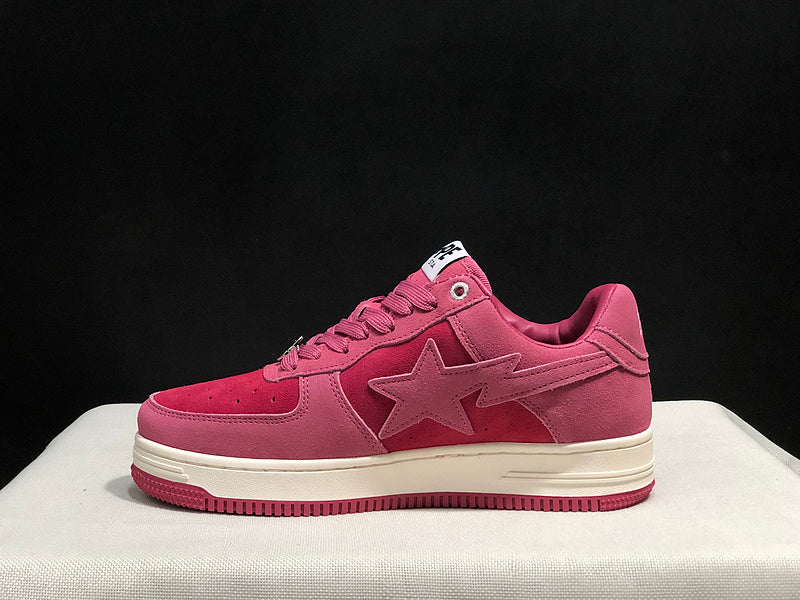 BAPE STA Two-Tone Low-Top Sneakers - Rose Pink & Raspberry