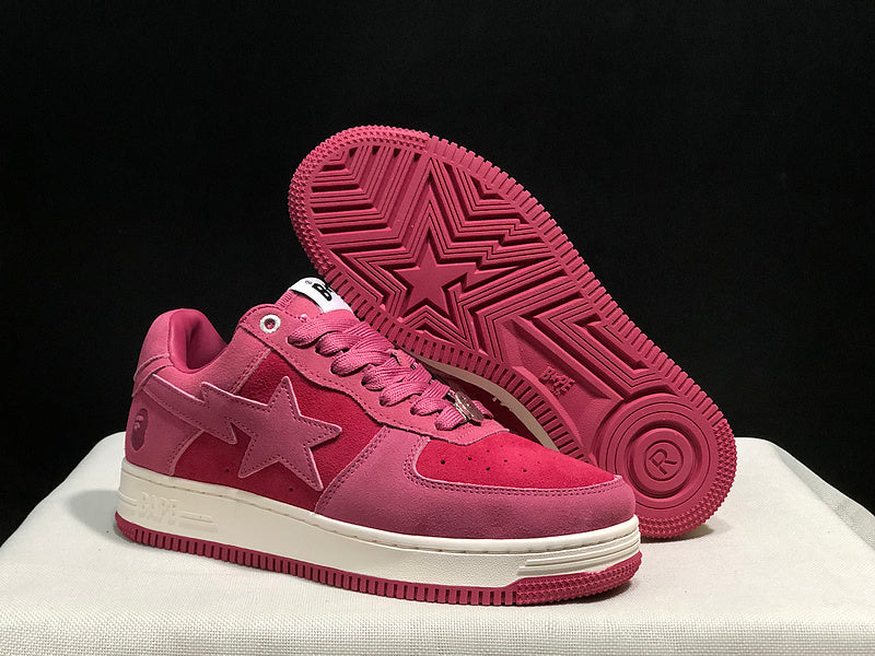 BAPE STA Two-Tone Low-Top Sneakers - Rose Pink & Raspberry