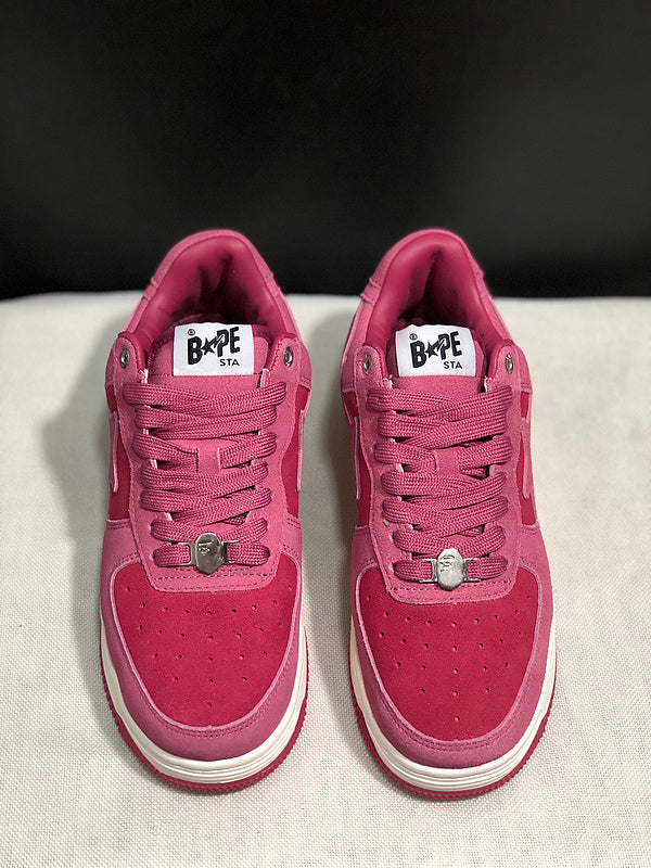 BAPE STA Two-Tone Low-Top Sneakers - Rose Pink & Raspberry