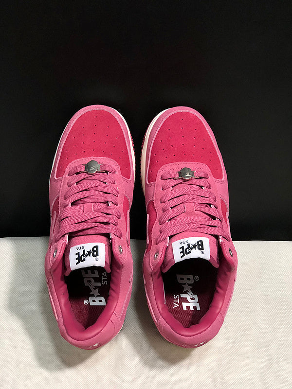 BAPE STA Two-Tone Low-Top Sneakers - Rose Pink & Raspberry