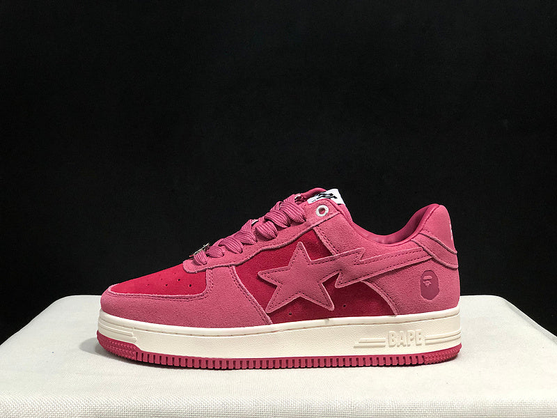 BAPE STA Two-Tone Low-Top Sneakers - Rose Pink & Raspberry