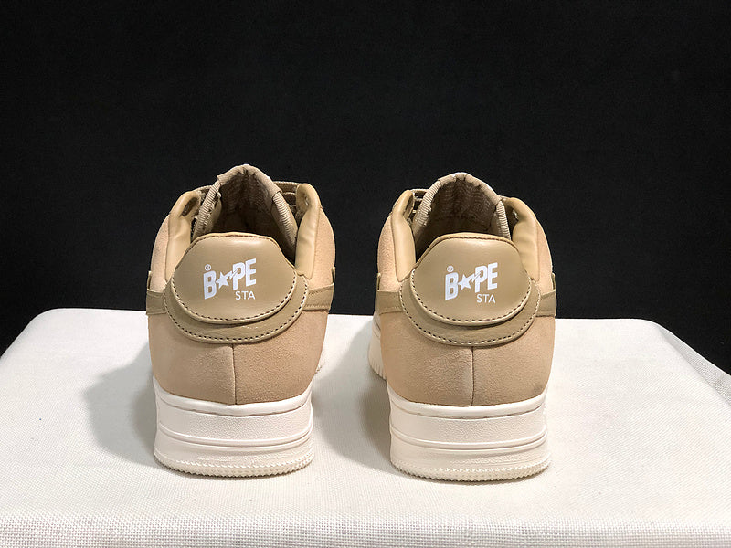 BAPE STA Low-Top Sneakers - Khaki & White