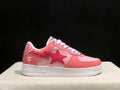 BAPE STA Glossy Low-Top Sneakers - Pink & White
