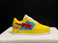 BAPE STA Glossy Low-Top Sneakers - Yellow, Blue & Red