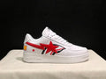 BAPE STA Shark Low-Top Sneakers - White & Red