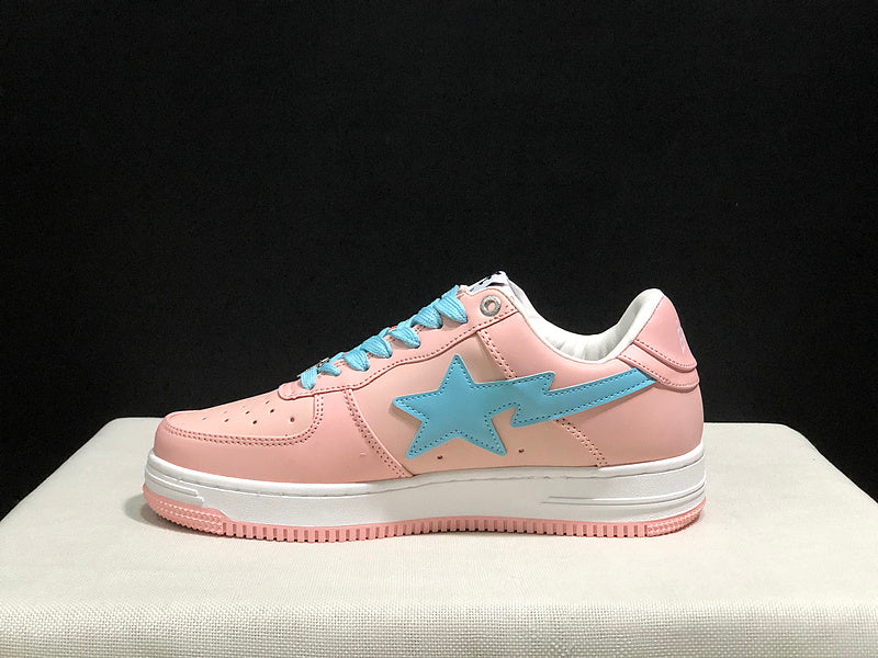 BAPE STA Low-Top Sneakers - Blush Pink & Sky Blue