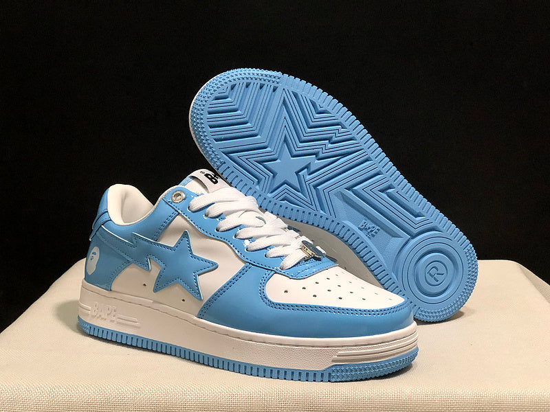 BAPE STA Low-Top Sneakers - Sky Blue & White