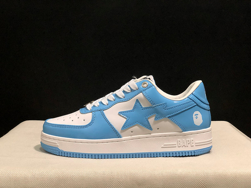 BAPE STA Low-Top Sneakers - Sky Blue & White