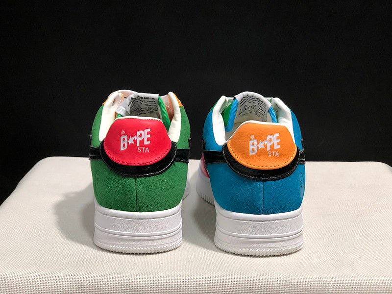 BAPE STA Multicolor Patchwork Low-Top Sneakers
