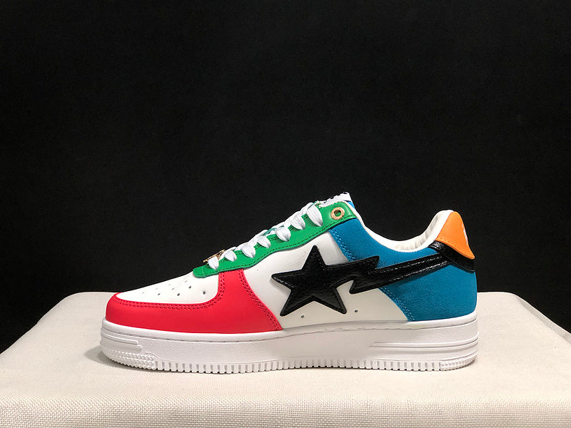 BAPE STA Multicolor Patchwork Low-Top Sneakers