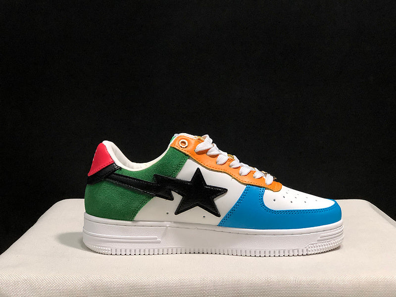 BAPE STA Multicolor Patchwork Low-Top Sneakers