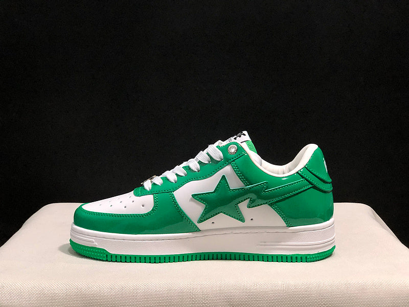 BAPE STA Low-Top Sneakers - Green & White